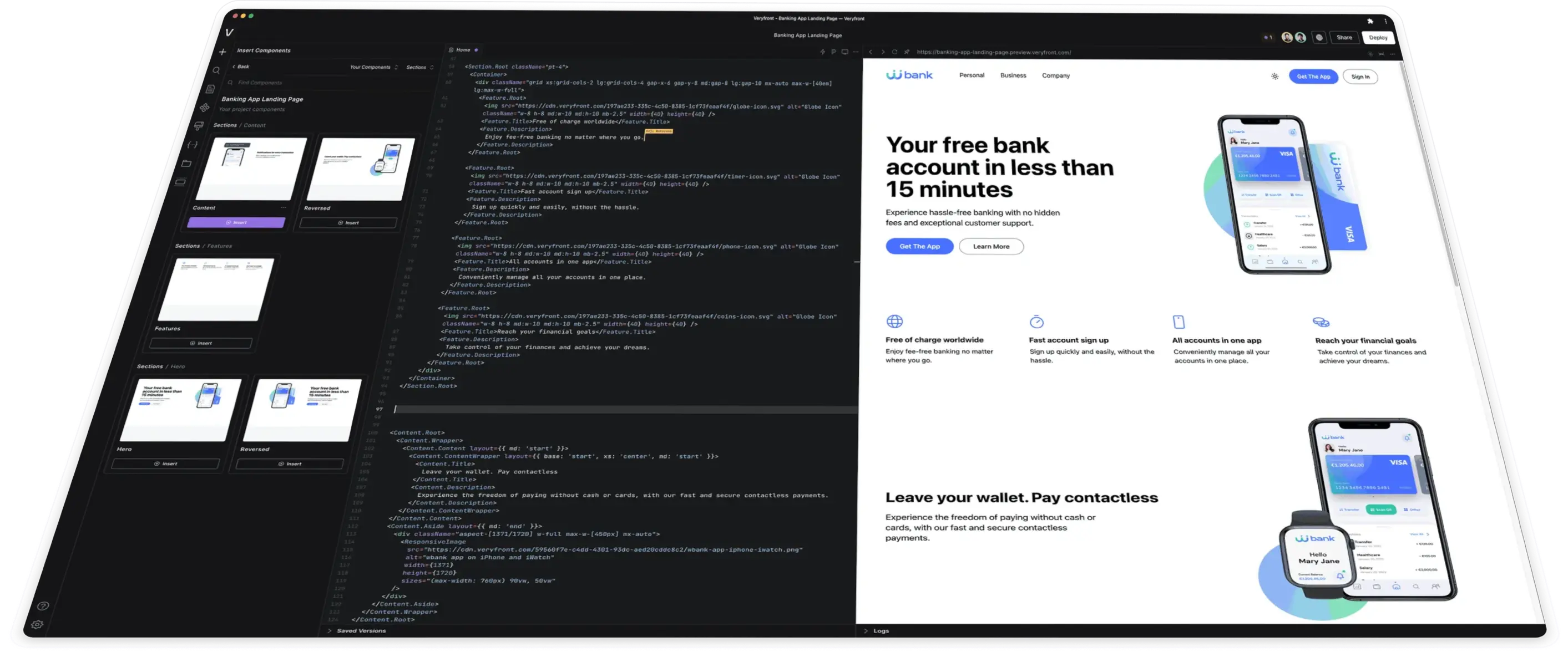 Veryfront Studio UI Screenshot